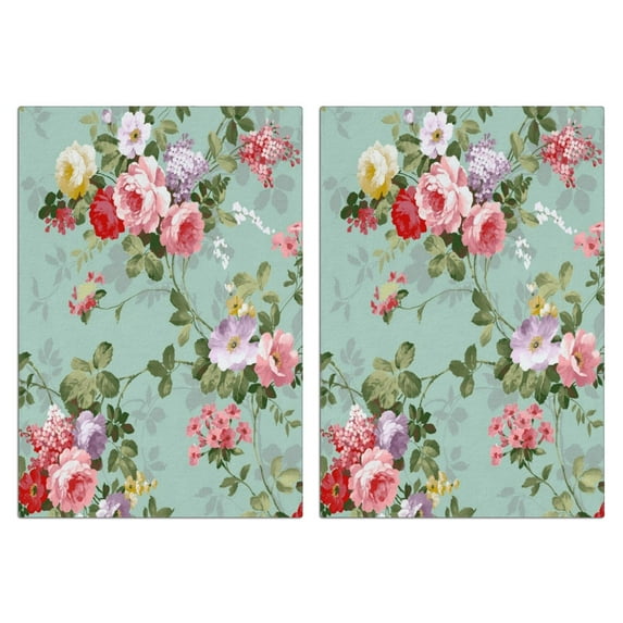 Flowers and Plants Kitchen Towels Set Of 2, Absorbent and Soft Dish Towels for Farmhouse Decor, Country Kitchen.