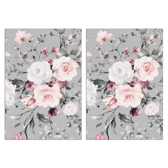 Flowers and Plants Kitchen Towels Set Of 2, Absorbent and Soft Dish Towels for Farmhouse Decor, Country Kitchen.