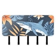 thumbnail image 1 of Flowers and Sharks Mail Holder Organizer Wall Mount with Shelf Key Holder Key Rack with 5 Key Hooks for Wall Decorative, 1 of 6