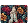 thumbnail image 1 of Flowers and hands Non-Slip Polyester Door Mat Floor Mats Bath Rugs Machine Washable, 1 of 6