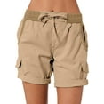 thumbnail image 1 of Flowers and love Womens Shorts High Waist Casual Hiking Outdoor Loose Fit Summer Shorts with Pockets White S-2XL, 1 of 8