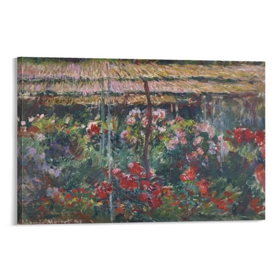 Flowers at Garden By Claude Monet Poster Wall Art Poster Gifts Bedroom Prints Home Decor Hanging Picture Canvas Painting Posters 24x36inch(60x90cm)