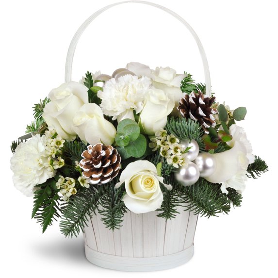 Flowers by Frances Silver Kisses Basket - Deluxe