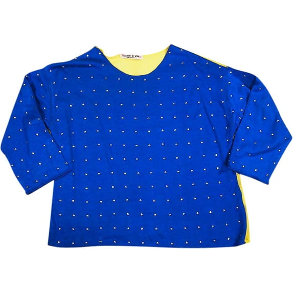 Flowers by Zoe Girls 3/4 Sleeve Fashion Scoop Neck Sweatshirt Top 35795-10 (royal)