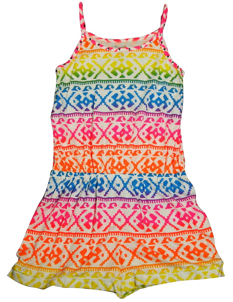 Flowers by Zoe Girls' Spaghetti Strap Tank Romper Choose from 5