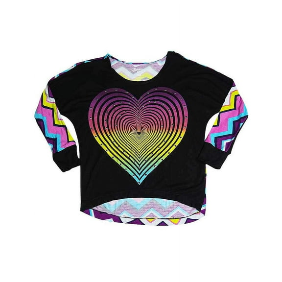 Flowers by Zoe - Little Girls Long Sleeve Top - Choose from 8 Styles and Colors 37586-4 (black heart)