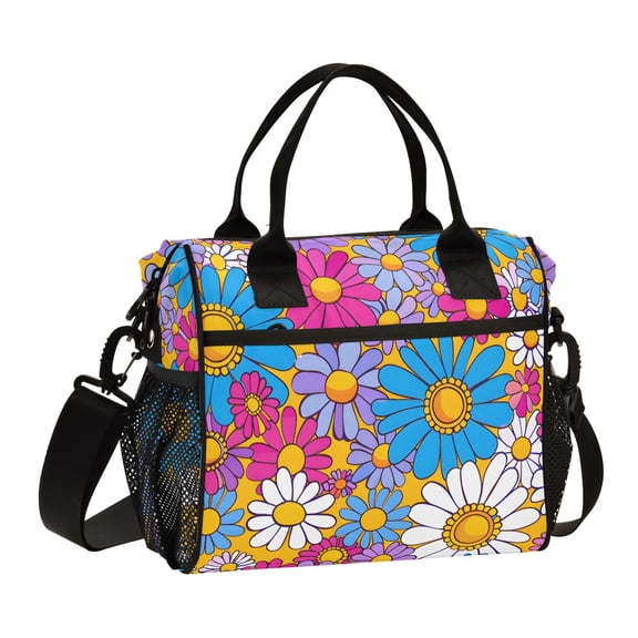 Flowers for Floral Cooler Bag Lunch Bag Soft Cooler Cooling Tote Insulated Lunch Box for Adult Men Women