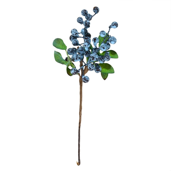Flowers for Home High End Berry Blueberry Fruit Arrangement with Realistic Trumpet Berry Reproduction for Elegant Display,24 cm,Blue