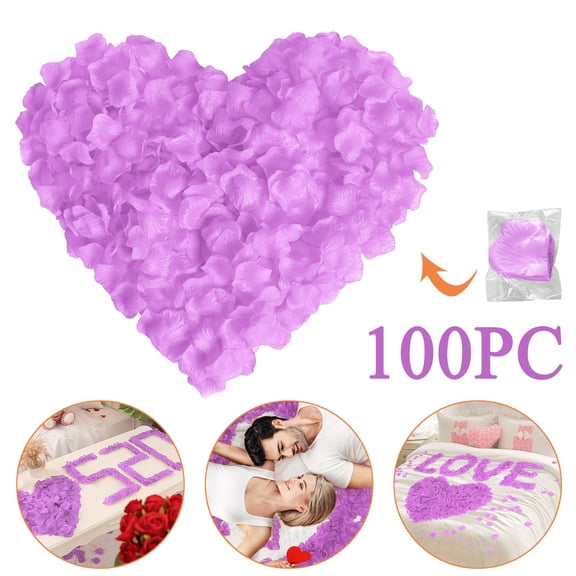Flowers for Home and Wedding Realistic Silk Petals and Rose Set for DIY Arrangements and Centerpieces,5x5 cm,Purple