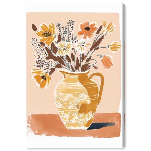 Flowers for Me Canvas Midcentury Floral Wall Art by Art Remedy, Gallery Wrapped, 36" x 54"