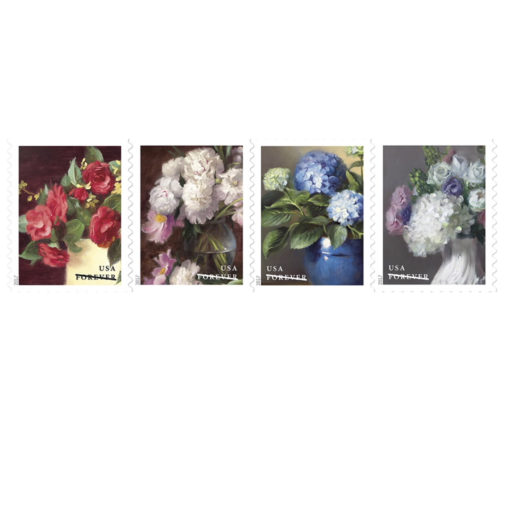 USPS Forever First Class Postage Stamps, Flowers from the Garden Strip ...