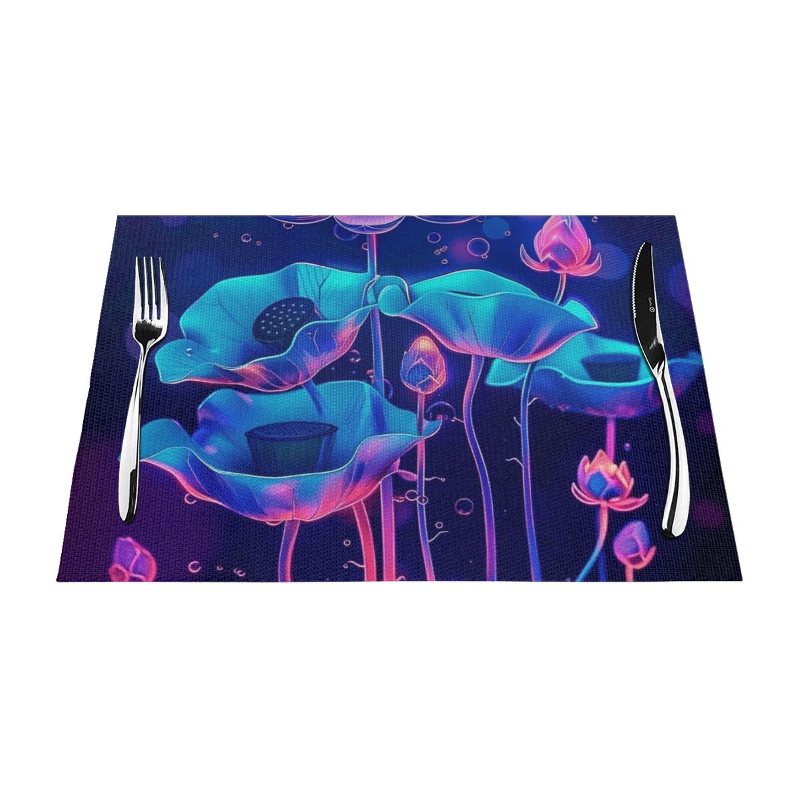 Flowers that glow in the dark Table mat can be wiped, dinner mat set
