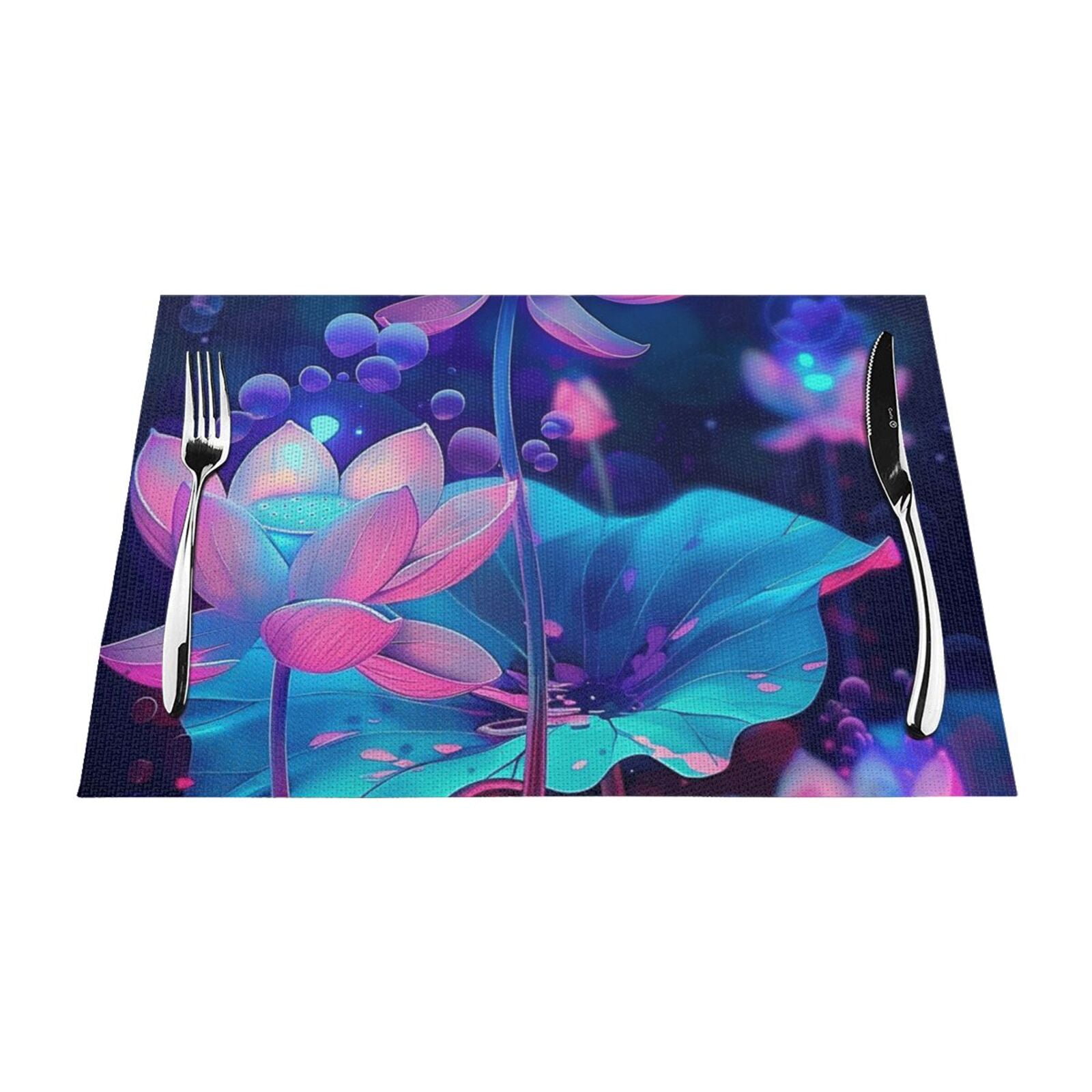 Flowers that glow in the dark Table mat can be wiped, dinner mat set