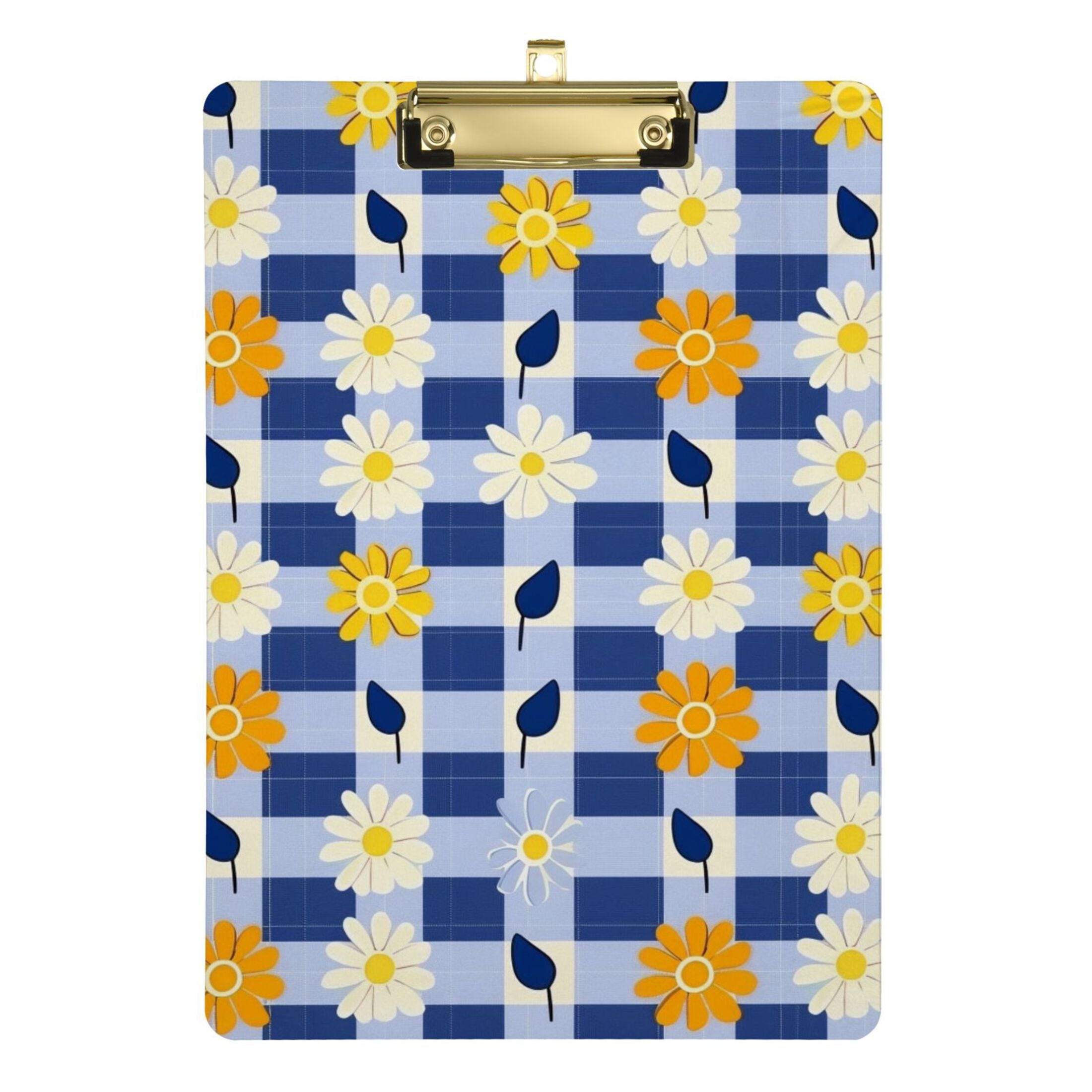 Flowers in Grids Acrylic Clipboards 12 x 9 Inch A4 Size with Low