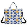 thumbnail image 1 of Flowers in Grids Corduroy Tote Bag Handbag Large Messenger Bag Shoulder Crossbody Zipper Bag Purse, 1 of 8