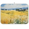 thumbnail image 1 of Flowers in Yellow Dish Drying Mat Microfiber Kitchen Mats Large Counter Absorbent Dish Pad Drainer Rack 18"x24", 1 of 7