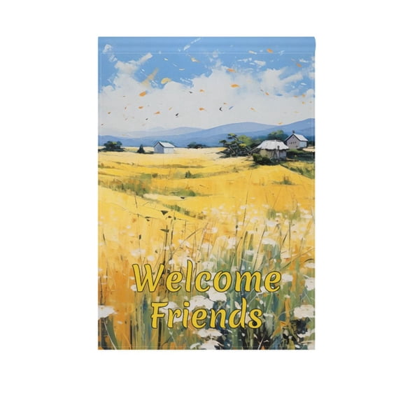 Flowers in Yellow Garden Flag House Banner 12" x 18" Double Sided Outdoor Yard Decoration