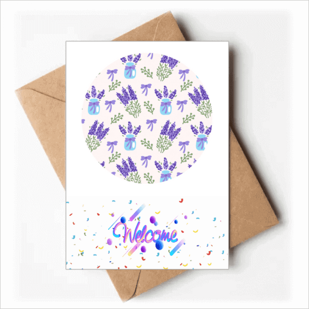 Flowers lavender Decoration Painting Welcome Back Greeting Cards Envelopes Blank