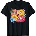 thumbnail image 1 of Flowers of Kansas Word Art - Kansan State Pride T-Shirt men and women can wear, black, white, gifts, 1 of 4