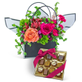 thumbnail image 1 of Flowers of Las Colinas Love and Chocolate Blooming Tote Ensemble, 1 of 4