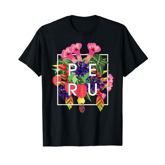 Flowers of Peru Word Art - Peruvian Pride T-Shirt