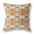 thumbnail image 1 of 18" Flowers of Strength Broadcloth Blown and Closed Pillow in Orange Gray Fabric, 1 of 9