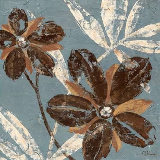 Flowers on Denim III Canvas Art - Maria Donovan (24 x 24)