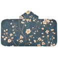 thumbnail image 1 of Flowers on Green Background Hooded Beach Towel Kids Bath Towels Quick Dry for Pool Swiming 50" x 23.5" Microfiber Soft Bathrobe, 1 of 7