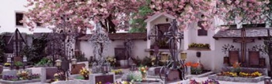 Flowers on tombstones Tirol Austria Canvas Art - Panoramic Images (36 x 12)
