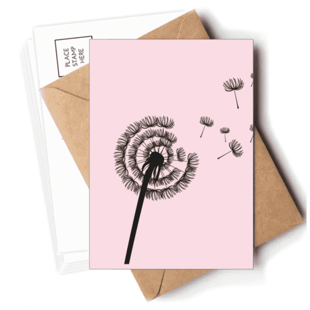 Flowers s Dandelion Outline Postcards Envelopes Blank Note Cards Mailing