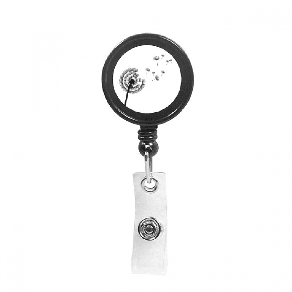 Flowers s Dandelion Outline Retractable Keychain Badge Holder ID Badge