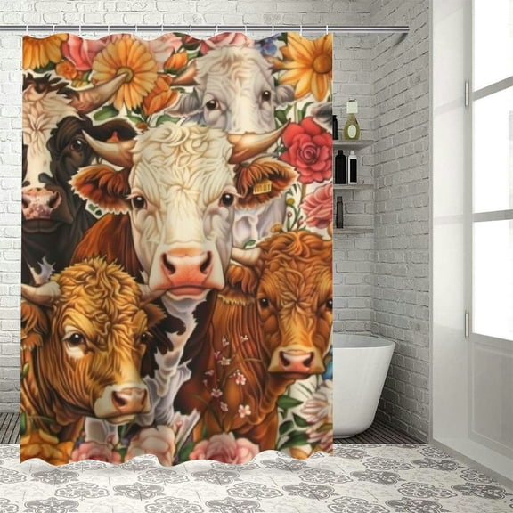 Flowers shower curtain for bathroom decoration Home Bathtubs Bathroom Curtain Decoration with Hooks