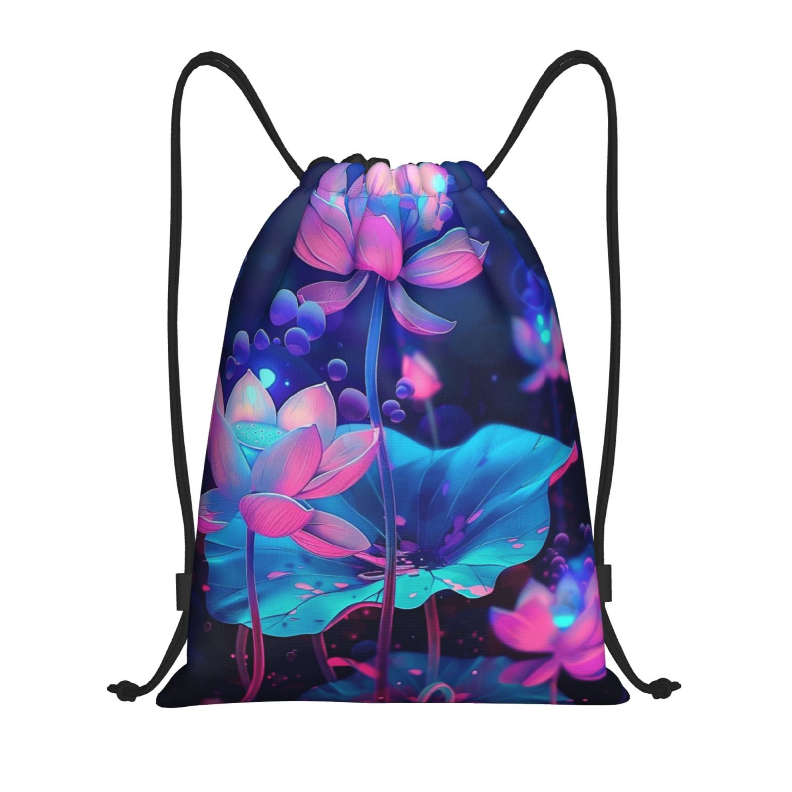 Flowers that glow in the dark Aesthetic drawstring bag backpack Fitness