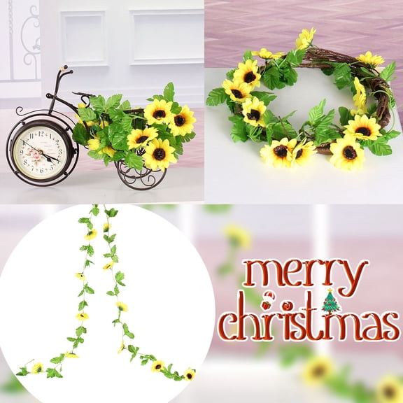 Flowers2 Yellow Flower Vine Sunflower Wreath for Wedding Decoration Arch Wreath