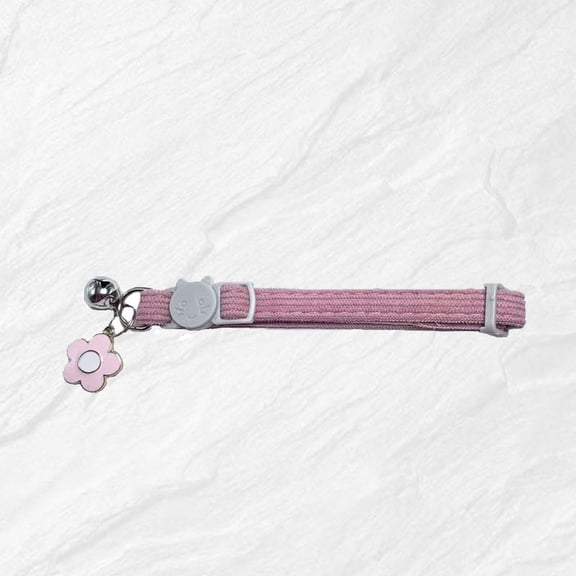 FlowersCat Collar, Breakaway Safety Buckle, Adjustable Kitten Neck Strap, Soft Lightweight Pet Accessory, Cute Flower Design for Small Cats, Anti Choking Quick Release, Daily Wear Gift(Pink)