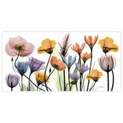 "Flowerscape Portrait" Frameless Free Floating Reverse Printed Tempered Art Glass Wall Art, 24 in. x 48 in.