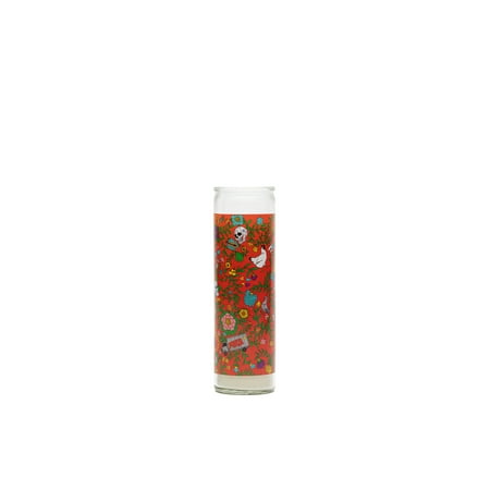 Flowery Art Candle Decoration, White Wax, 8 inches by Roberto Lugo