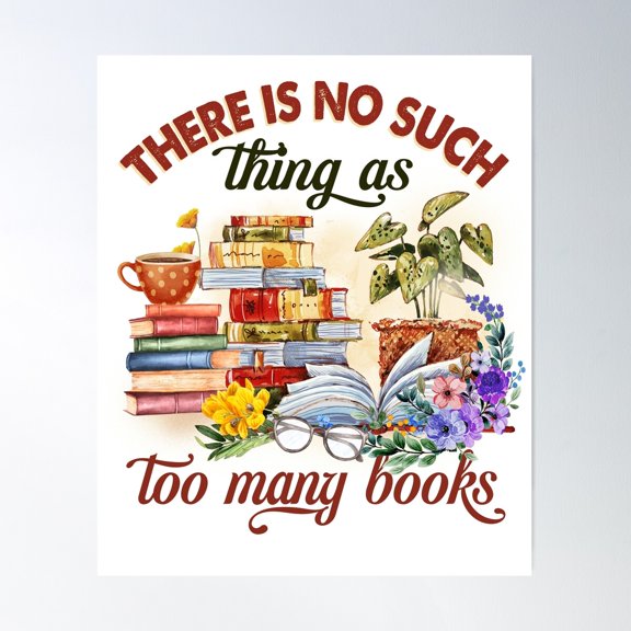 Flowery Books And Tea ,Ban The Fascists Save The Books, ,Book Quotes Poster Wall Art, Modern Wall Decor For Living Room Bedroom, 16x24 UNFRAMED