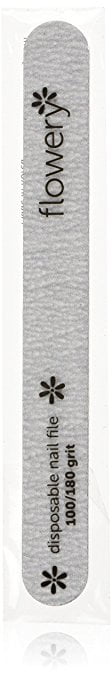 Flowery Disposable Nail File 100/180 Silver, Pack of 100