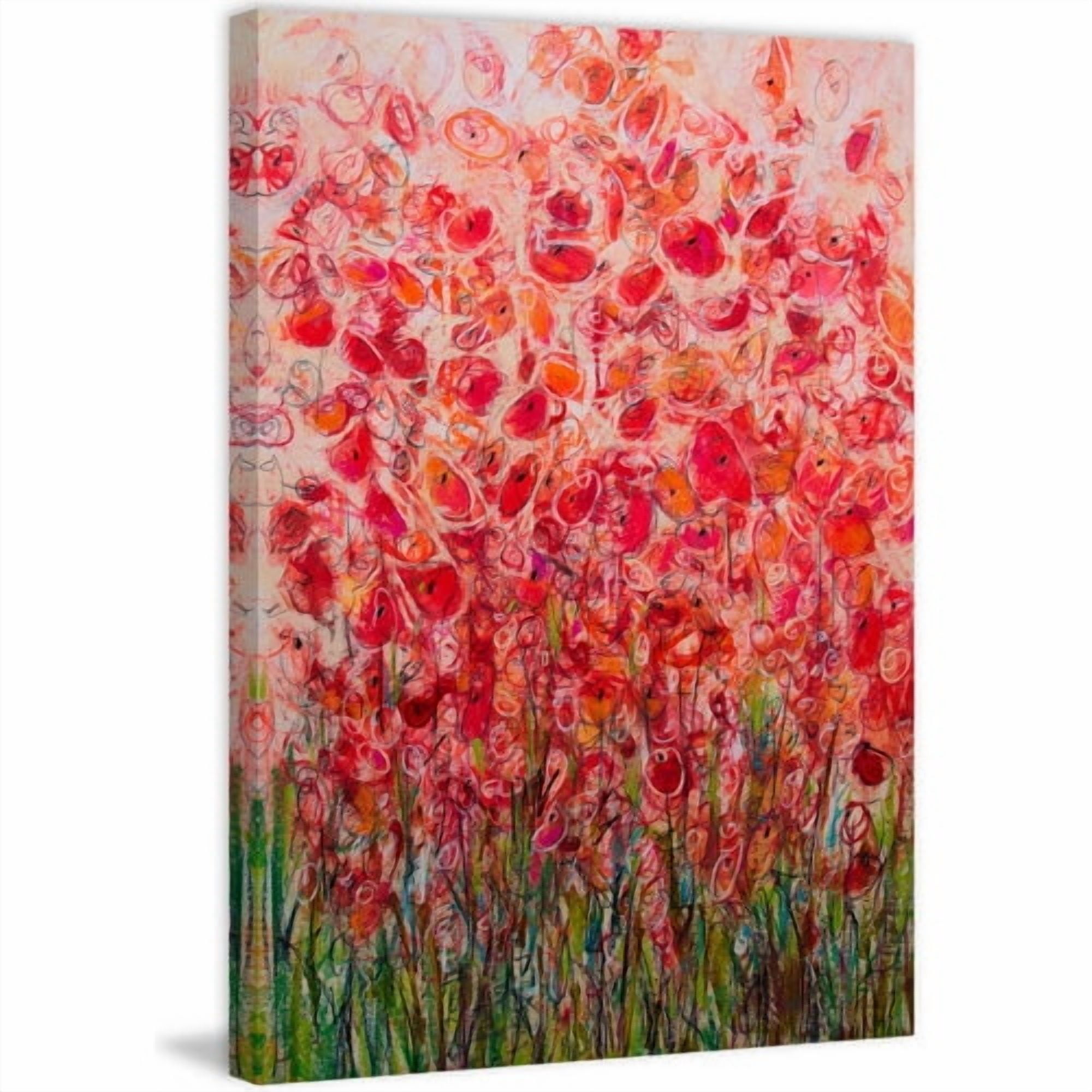 "Flowery Frenzy" Painting Print on Wrapped Canvas