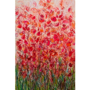 "Flowery Frenzy" Painting Print on Wrapped Canvas