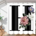 thumbnail image 1 of Flowery Letters H Shower Curtain Fabric Shower Curtain Set with 12 Hooks Water-Proof 72 * 72 Inches for Bathroom Beach Caravan Hotel, 1 of 5