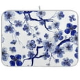 thumbnail image 1 of Flowes Floral Blue Dish Drying Mat Microfiber Kitchen Mats Large Counter Absorbent Dish Pad Drainer Rack 18"x24", 1 of 7