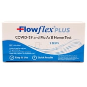 Flowflex Plus COVID-19 & Flu A/B 3-in-1 Rapid Antigen Self Test, 5 Count