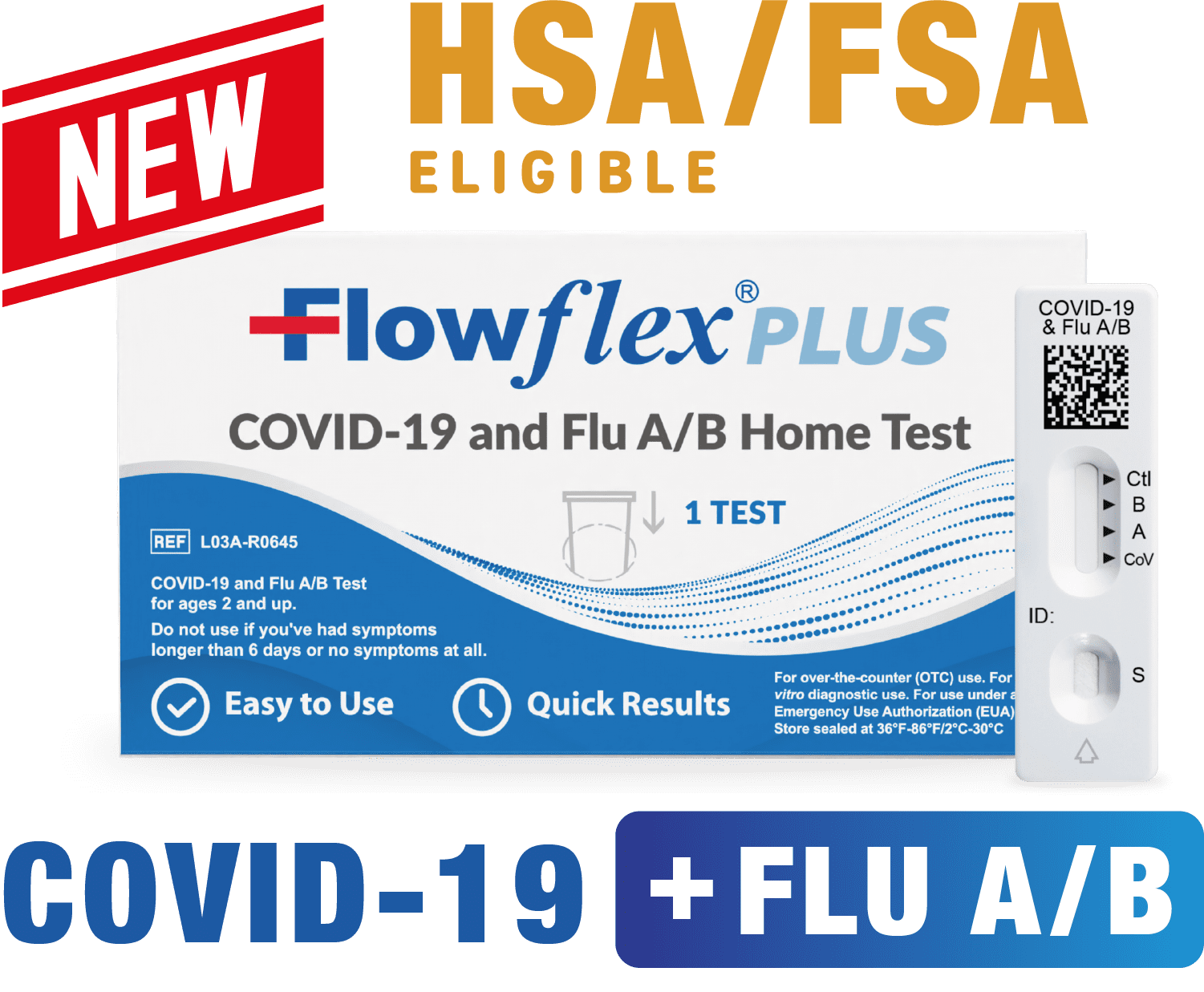 The Coupon deal of  Flowflex® Plus COVID-19 and Flu A/B Home Test - (1 Pack) Flu A&B 3-in-1 Antigen Rapid Test, FDA Authorized HSA/FSA Eligible
