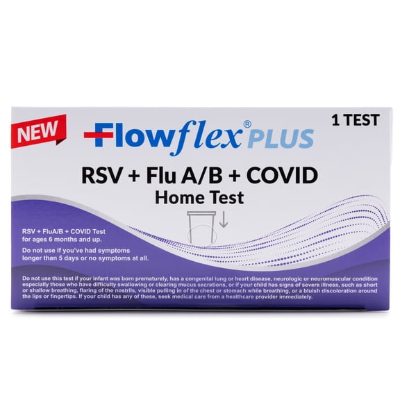 Flowflex Plus RSV + Flu A/B + COVID Home test is a 4-in-1 test for RSV, Flu A, Flu B, and COVID