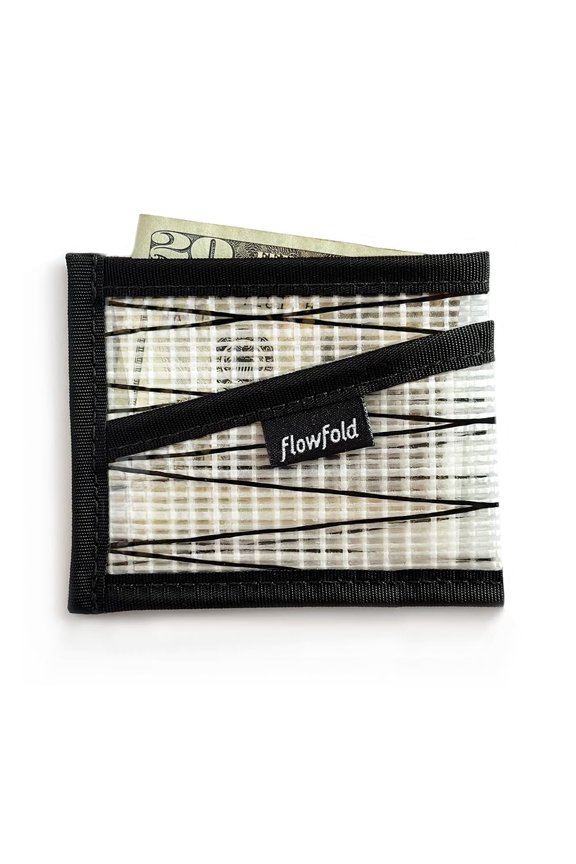 Recycled Sailcloth Wallets - 3 Pocket Card Holder Wallet, Front Pocket Wallet, Slim Card Holder Wallet Made in USA (White Sailcloth) A101