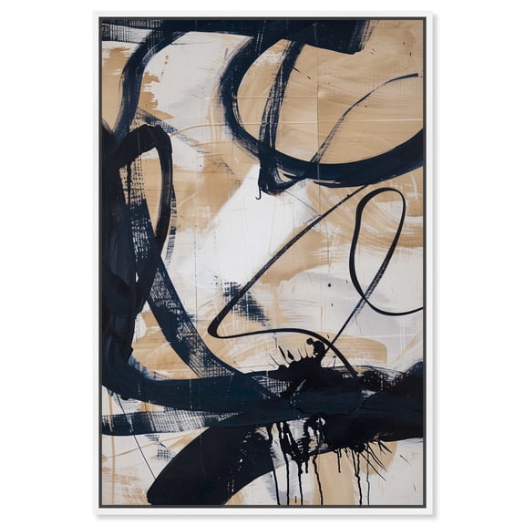 Flowing Abstract Shapes Wall Art Canvas Wall Art by Art Remedy, White Floater Frame, 31" x 46"