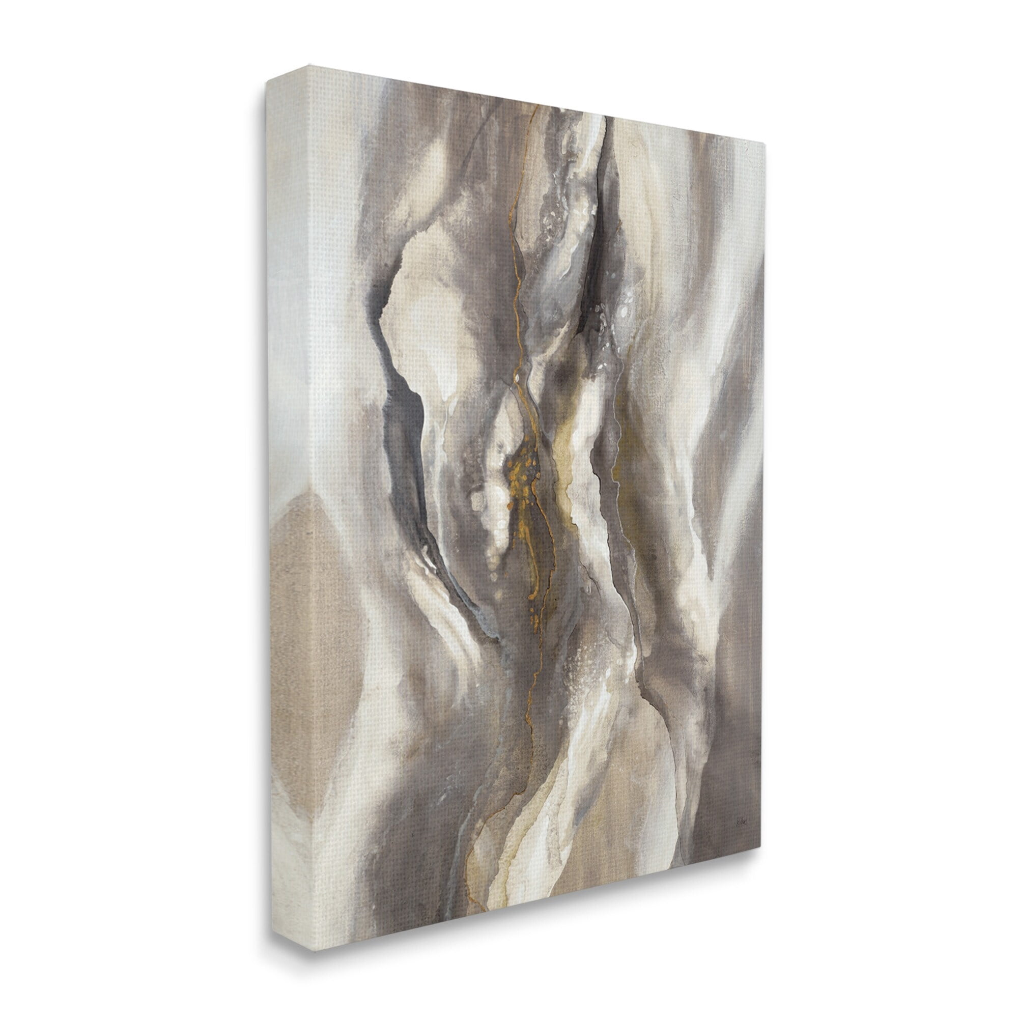Stupell Industries Flowing Cloudy Grey Abstraction Dark Shadows Yellow Highlights,30 x 40,Designed by K. Nari