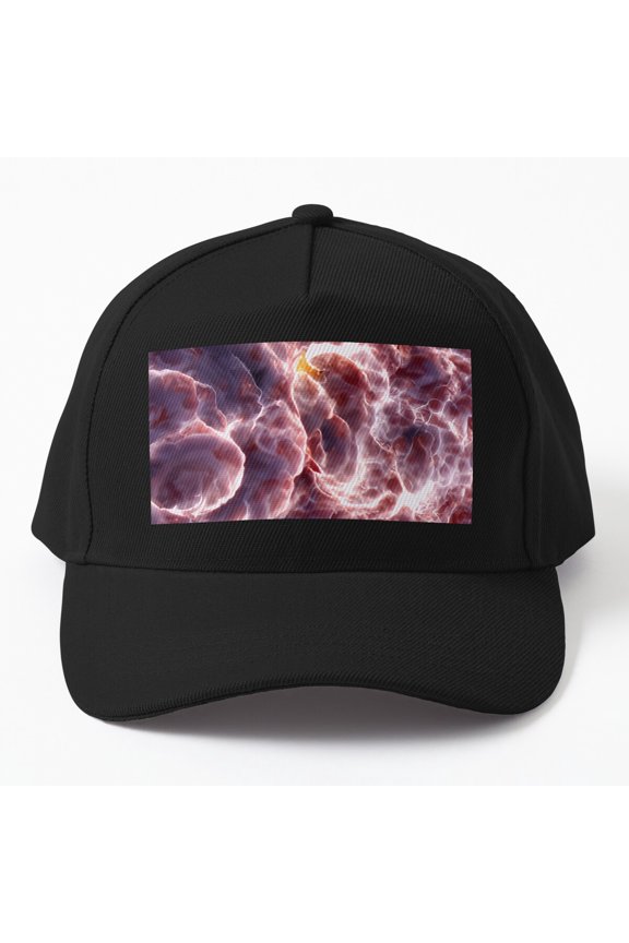 Flowing Endless Nebula Baseball Cap, Cosmic Galaxy Motion Graphic Design, Classic Hat